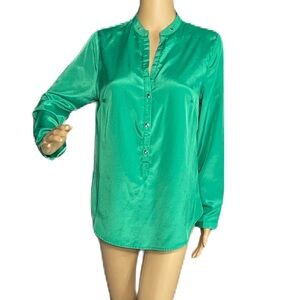 Antilia Femme Green Popover Long Sleeves Blouse Sz M